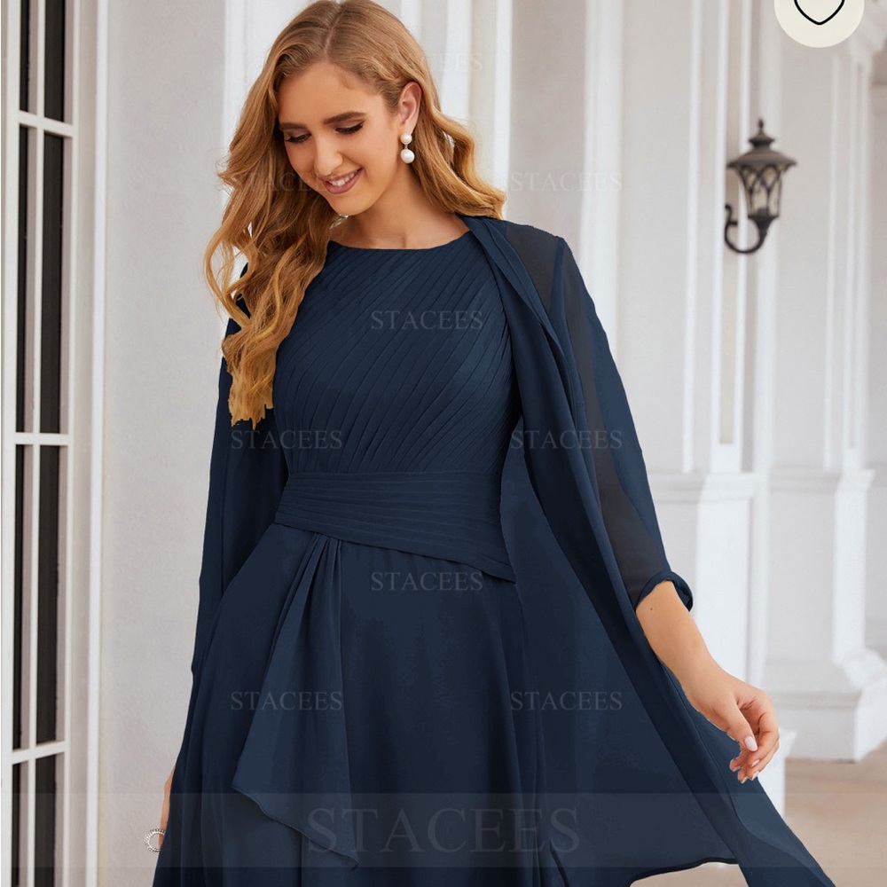 Elegant Dark Navy Mother of the Bride/Groom Dress